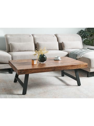 Beliani Couchtisch WARTON in Braun/Schwarz - (W) 70 x (H) 44 x (L) 130 cm