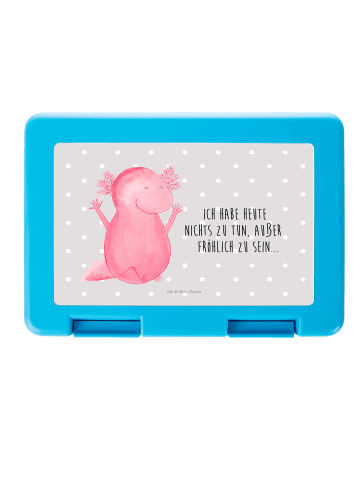 Mr. & Mrs. Panda Bentobox Axolotl Hurra mit Spruch in Grau Pastell