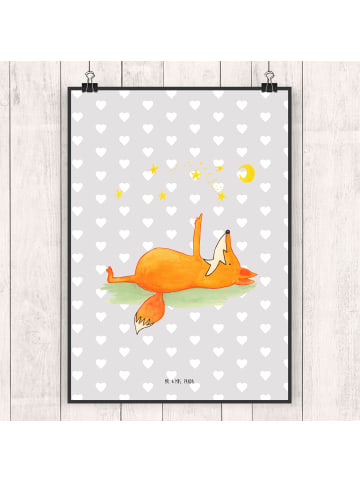 Mr. & Mrs. Panda Bild Fuchs Sterne ohne Spruch in Grau Pastell
