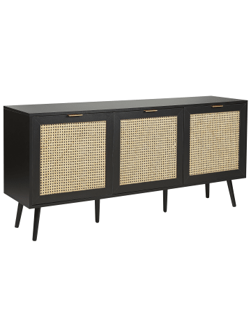 Beliani Sideboard OPOCO in Schwarz/Beige - (W) 150 x (H) 71 x (L) 40 cm