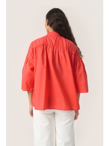 Soaked in Luxury SLJosie Shirt SS Loose fit in Hot Coral