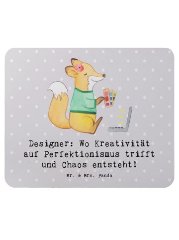 Mr. & Mrs. Panda Mouse Pad Designer Magie mit Spruch in Grau Pastell