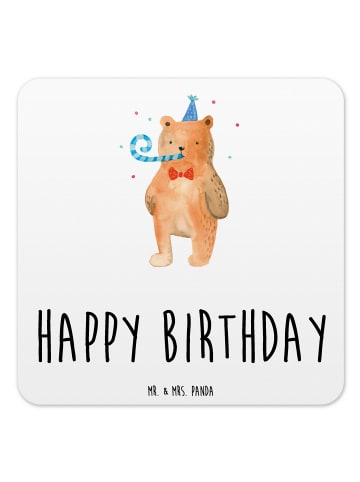 Mr. & Mrs. Panda Untersetzer Set Bär Geburtstag mit Spruch in Weiß