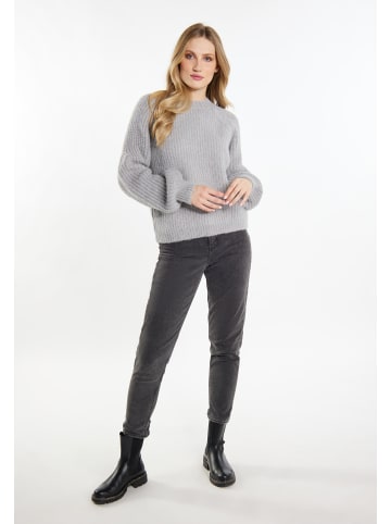 DreiMaster Damen Strickpullover in Grau Melange