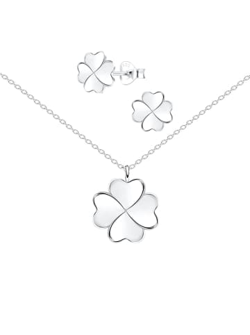 Alexander York Schmuckset KLEEBLATT in 925 Sterling Silber, 4-tlg. in silber