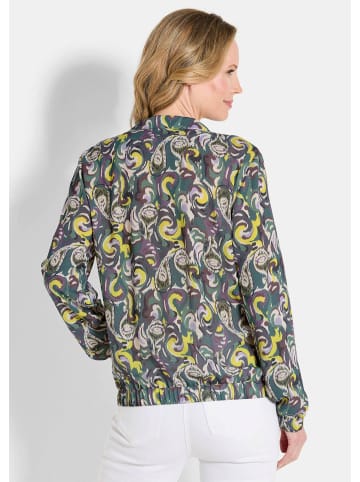 GOLDNER Blouson Sportliche Viskosejacke, Allover-Print in grün / gemustert