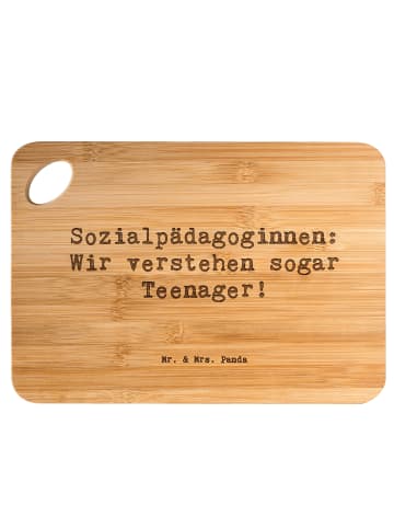 Mr. & Mrs. Panda Holzbrett Spruch Sozialpädagogin Herz mit Spruch in Braun