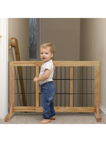 relaxdays Absperrgitter in Natur - (B)70-108 x (H)56 x (T)32 cm