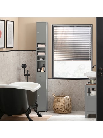 SoBuy Hochschrank in Hellgrau - (B)20 x (H)180 x (T)20cm