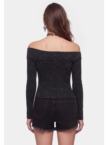 myMo ROCKS Women Longsleeve in Black Stone Wash