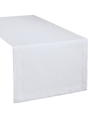 REDBEST Jacquard, Baumwollmischung Tischläufer Snowflake in weiß