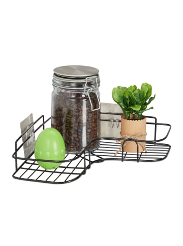 relaxdays Eckregal in Schwarz - (B)26 x (H)5,5 x (T)26 cm