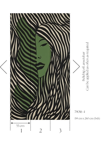 A.S. Création Wandbild Green Muse in Schwarzgrün