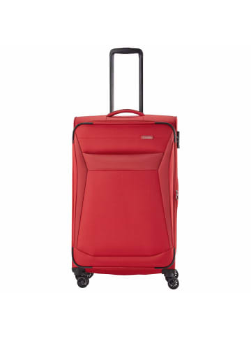 travelite Chios - 4-Rollen-Trolley L 78 cm erw. (schwarz) in rot