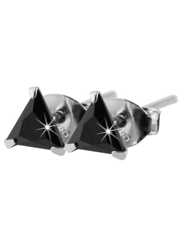 Adeliás Damen 925 Silber Ohrringe Ohrstecker mit funkelnden Zirkonia in silber