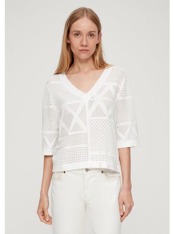 S. Oliver Strickpullover kurzarm in Creme