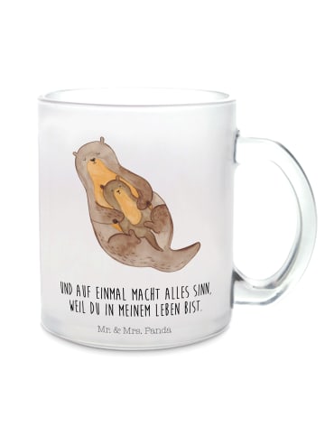Mr. & Mrs. Panda Kaffeetasse Otter Kind mit Spruch in Transparent