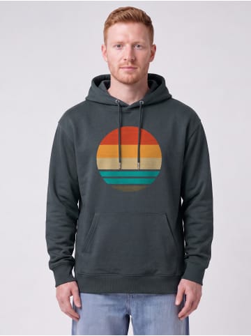 wat? Apparel Sweatshirt Retro Sunset Ocean in India Ink Grey