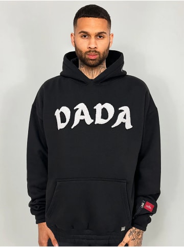 DADA Oversize Hoodie mit Frottee Logo und Ärmeltasche in Schwarz