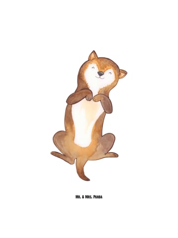 Mr. & Mrs. Panda Trinkflasche Hund Streicheln ohne Spruch in Weiß