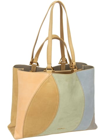 COCCINELLE Shopper Hop On Kaleidoscope Suede Patch 1802 in Multi Sunrise/Fresh beige