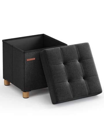 SONGMICS Sitzhocker Melisa in Schwarz - (B)38 x (H)40 x (T)38 cm