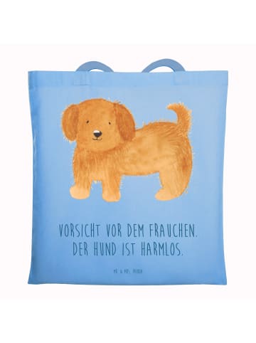 Mr. & Mrs. Panda Tragetasche Hund Flauschig mit Spruch in Sky Blue