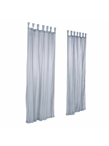 relaxdays 6x Vorhänge in Silber - (L)245 x (B)140 cm