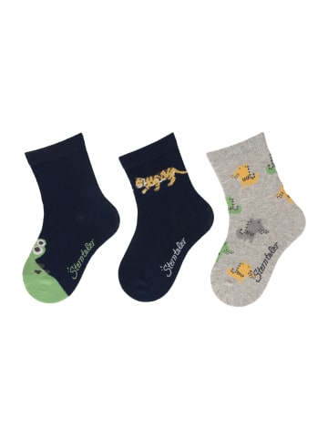 Sterntaler Socken 3er-Pack Krokodil in marineblau