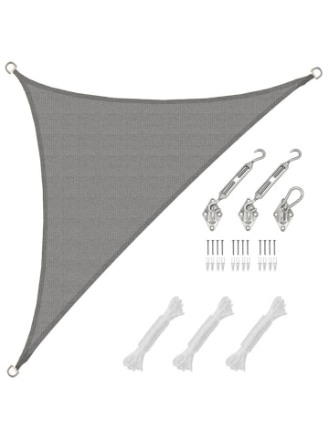 AMANKA HDPE Sonnensegel mit Befestigung 2,5x2,5x3,5m in Grau