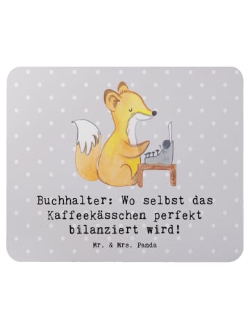 Mr. & Mrs. Panda Mouse Pad Buchhalter BalanZeichen mit Spruch in Grau Pastell