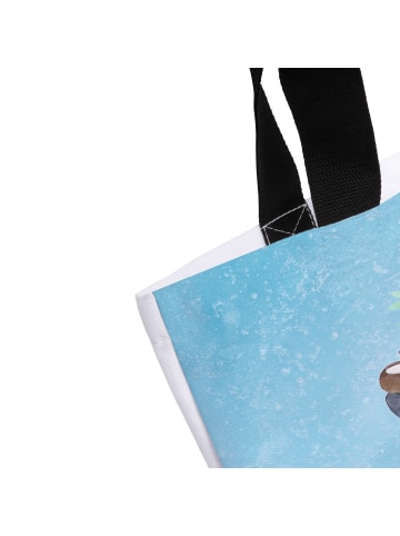 Mr. & Mrs. Panda Stofftasche Pinguin Kokosnuss mit Spruch in Eisblau