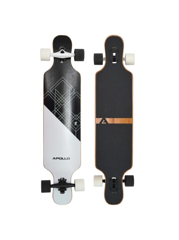 Apollo Twin Tip DT Fiberglas Longboard " Samoa " in schwarz/weiß