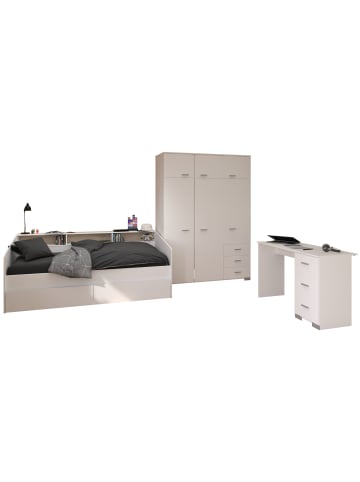 58 aufm Kessel KINDERZIMMER-SET Paca 42 4-tlg. Holznachbildung Weiß/Eiche