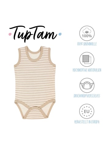 TupTam Baby Jungen Achselbody 5er Pack in beige/blau