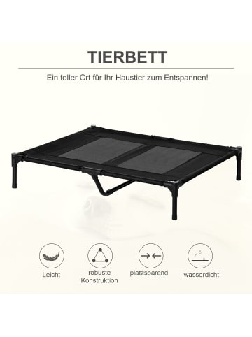 Pawhut Hundeliege Outdoor Schwarz  92L x 76B x 18H cm