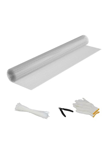relaxdays Volierendraht in Silber - (B)2,1 x (H)1,1 m