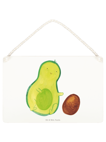 Mr. & Mrs. Panda Schild Avocado Kern rollt ohne Spruch in Transparent