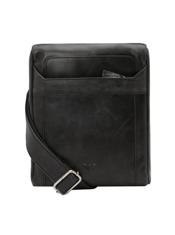 VLD VOi Leather Design City Cowboy Umhängetasche Leder 20 cm in schwarz