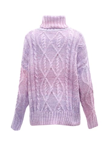 myMo Rollkragenpullover in LILA WOLLWEISS