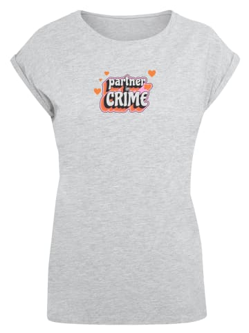 F4NT4STIC T-Shirt Partner In Crime Valentinstag in grau meliert