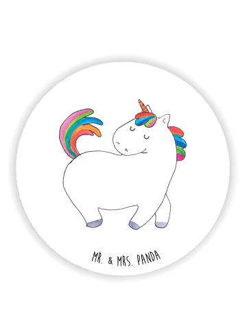 Mr. & Mrs. Panda Kühlschrankmagnet Einhorn Stolzieren ohne Spruch in Weiß