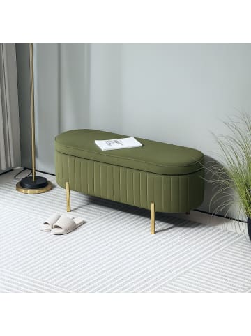 HOMCOM Sitzbank-108L x 44B x 43,5H cm-Grün