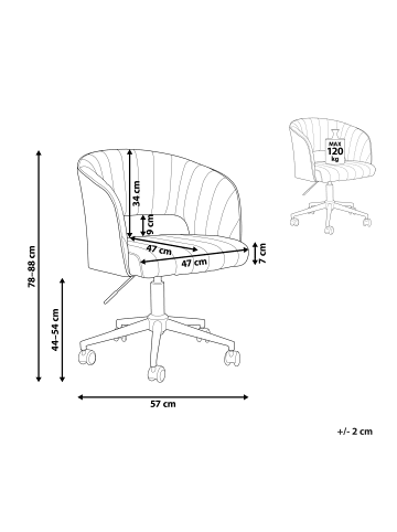 Beliani Bürostuhl KATONAH in Grün - (W) 57 x (H) 78 x (L) 57 cm