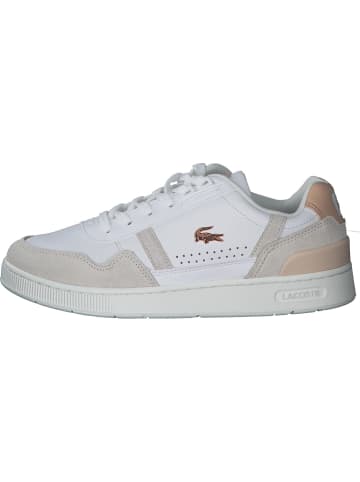 Lacoste Schnürschuhe in White / Light Pink / Beige