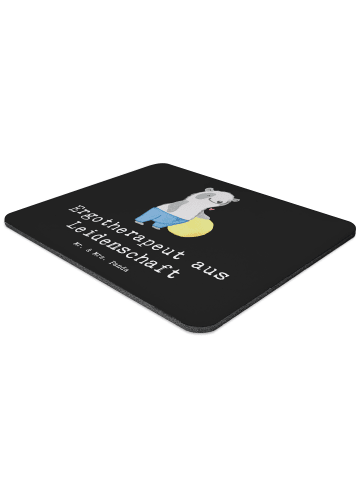 Mr. & Mrs. Panda Mouse Pad Ergotherapeut Leidenschaft mit Spruch in Schwarz