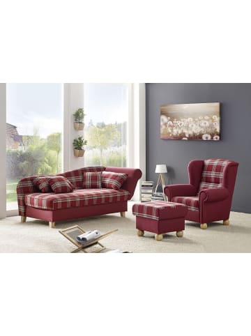 others RECAMIERE mit Armteil rechts klappbar Katia Bezug Flachgewebe Buche natur / rot