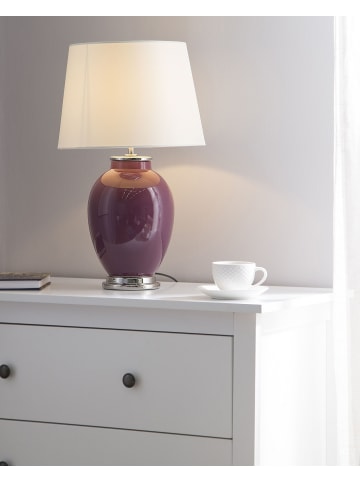 Beliani Tischleuchten BRENTA in Violett/Weiß - (W) 33 x (H) 56 x (L) 33 cm