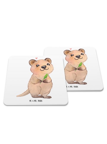 Mr. & Mrs. Panda Tischuntersetzer Quokka Happy ohne Spruch in Weiß