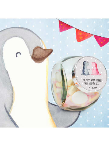 Mr. & Mrs. Panda Vorratsbehälter Axolotl Liebe mit Spruch in Grau Pastell